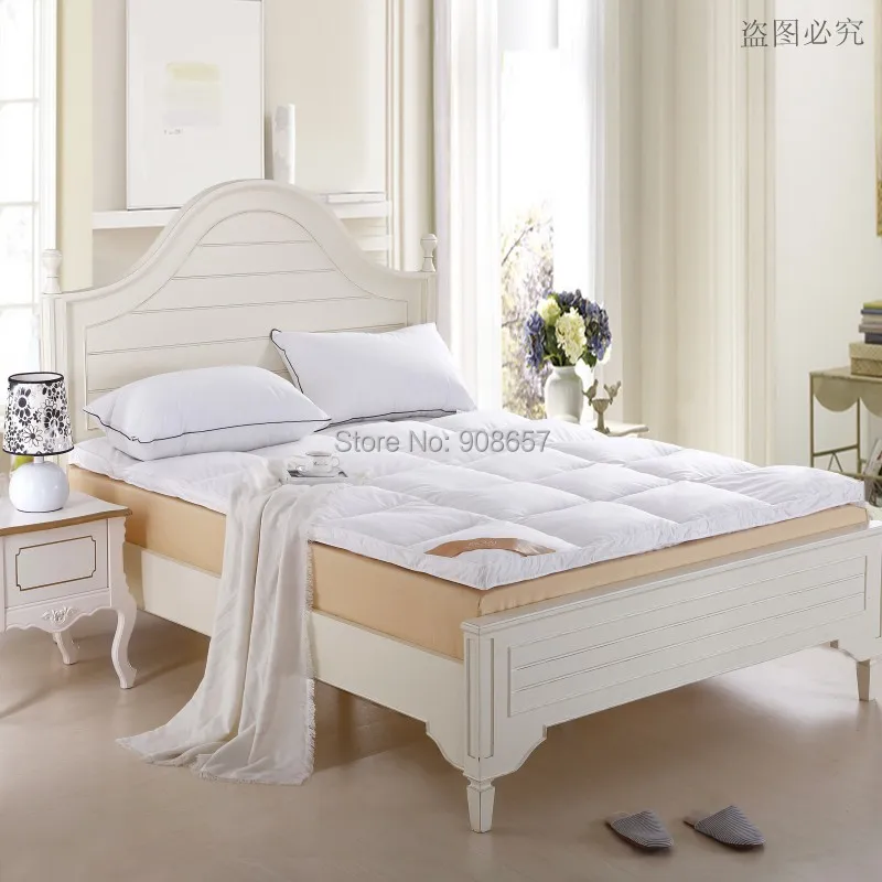 new queen size bed White Thickening folding luxury Duck Down Mattress Topper 100% cotton shell 95% duck down filling quilted new queen size bed White Thickening folding luxury Duck Down Mattress Topper 100% cotton shell 95% duck down filling quilted