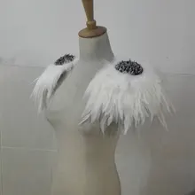 Перьевые погоны ручной работы с аппликацией в виде шипа# FSP16004W