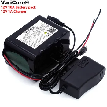 

VariCore Large capacity 12 V 10Ah 18650 lithium Rechargeable battery 12v 10000 mAh 75W LED lamp Xenon+ 12.6 v 1A battery Charger