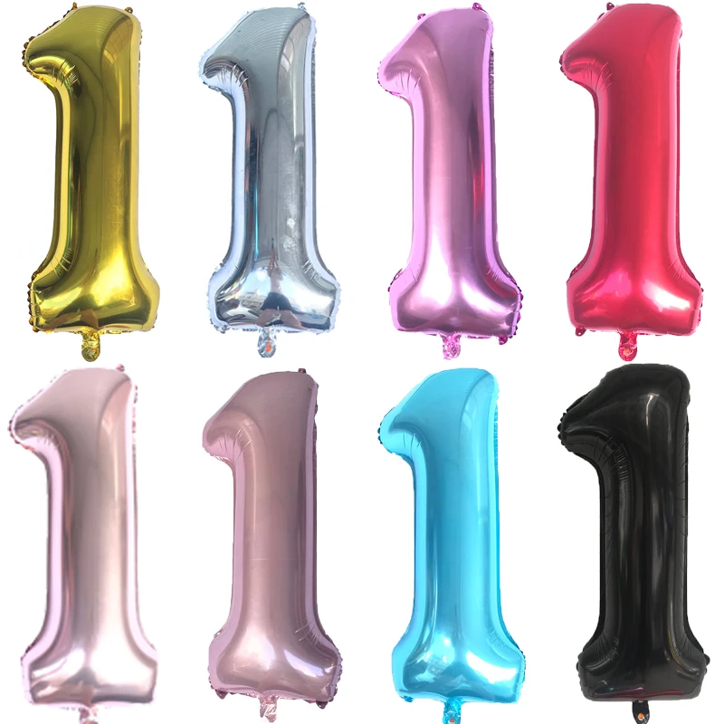 

40inch Tiffany Blue Rose Gold Number 1 Balloon 1th Birthday Party Decoration Gold and Silver Wedding Anniversary Wedding Supplie