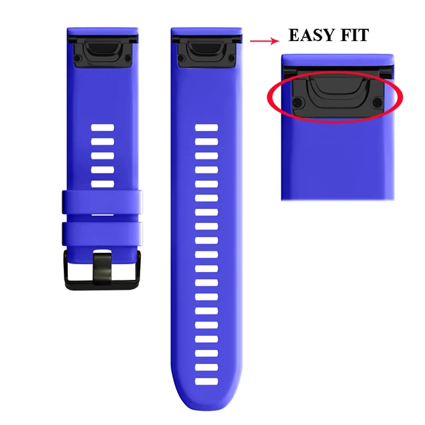 26, 22 мм, быстросъемный, легко прилегающий силиконовый ремешок для наручных часов Garmin Fenix 5X5 5X Plus 3 3HR S60 Forerunner 945, ремешок для часов - Цвет: Lake Blue