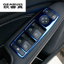 Reposabrazos de puerta para coche, embellecedor de vidrio para ventanas automáticas, botones de elevación para Mercedes Benz CLA GLA A clase W117 C117 W176 X156