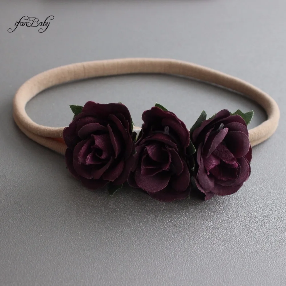 kids nylon Rose flower headband 4
