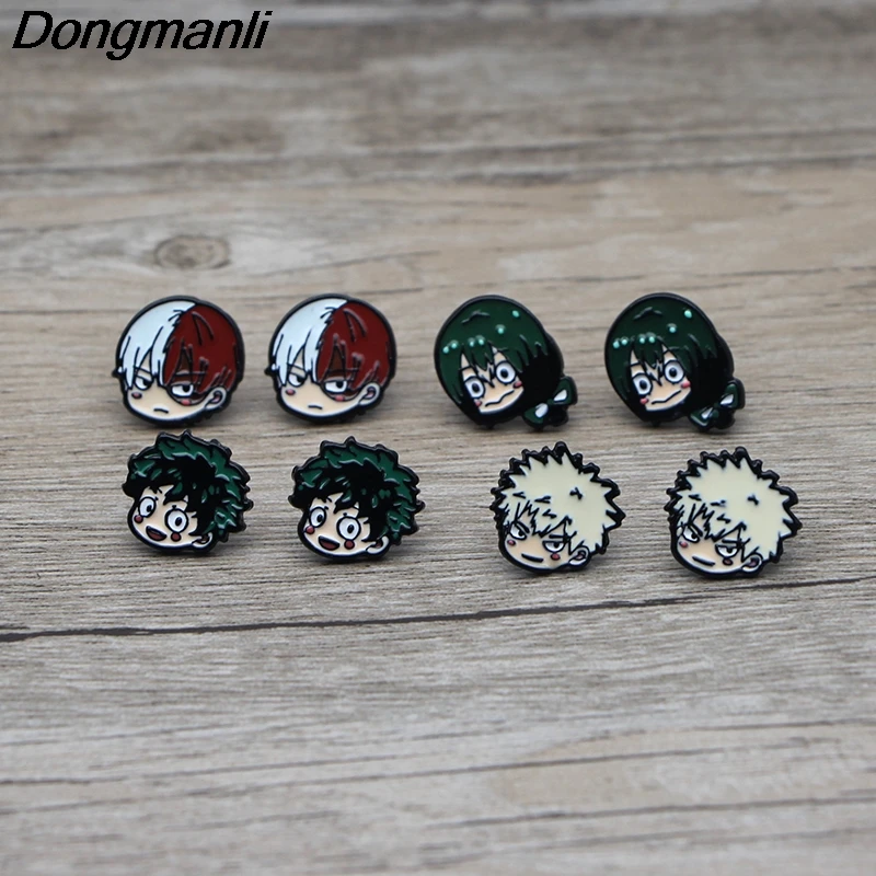 20 пар/лот мой герой гипоаллергенно Стад Серьги Подвески мультфильмы серьги для Для женщин детская стержня уха M2502