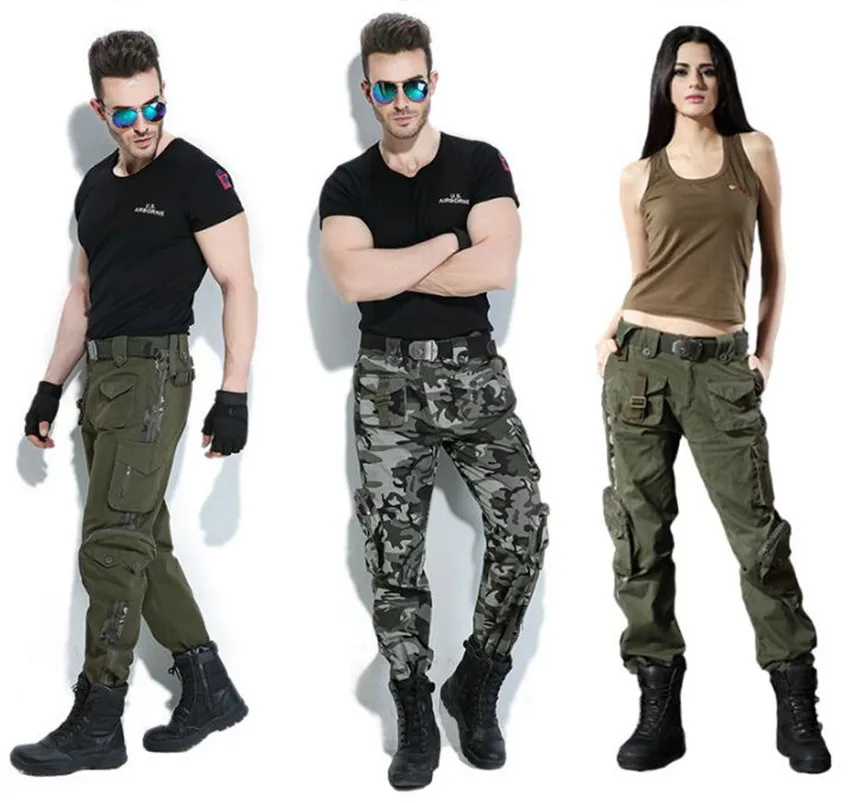 2018 новый мульти-карман военные Стиль военные камуфляж Для мужчин брюки мода прилив бренд высокое качество тонкая Для мужчин s брюки