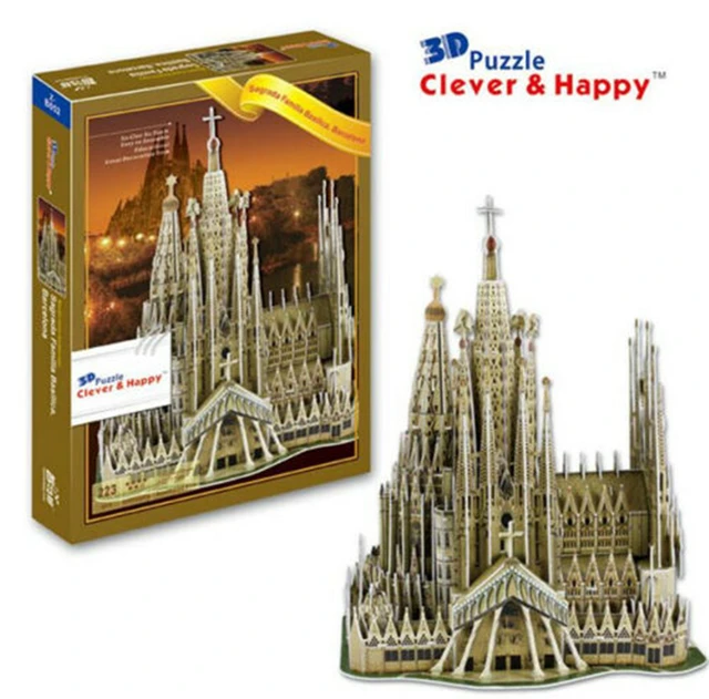 CubicFun 3D Puzzles 696 Pcs Large LED Spain Sagrada Família