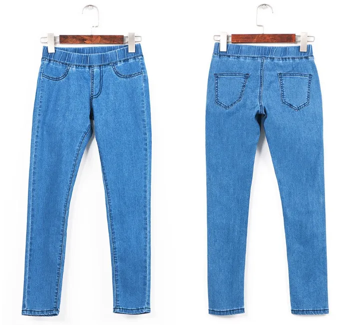 Tanie Damskie jeansy Plus rozmiar w pasie spodnie stretchowe spodnie jeansowe Bagger jesień zima niebieski czarny duży rozmiar 5xl 6xl ouc551