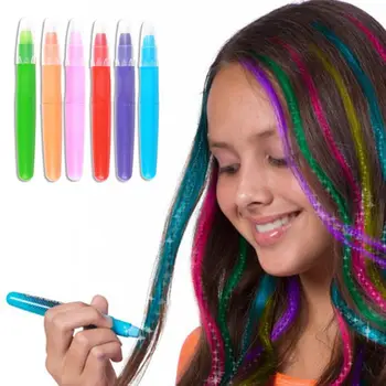 

High Quality Fashion Hair Color Cream 6 Colors Temporary Hair Dye Mascara Cream Non-toxic DIY Hair Dye Pen Hair Styling #11