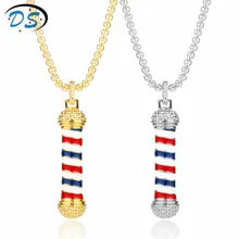 Barbeiro 3d barbeiro pólo pingente colar luxuoso longa corrente colar barbeiro cabeleireiro lembrança collier para unisex