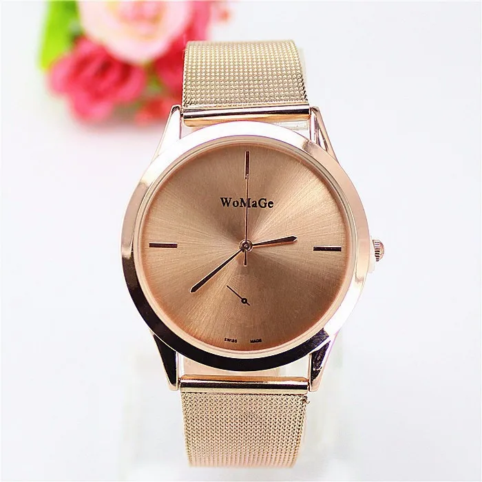 New Top brand Womage watch women luxury dress full steel watches fashion casual Ladies quartz watch
