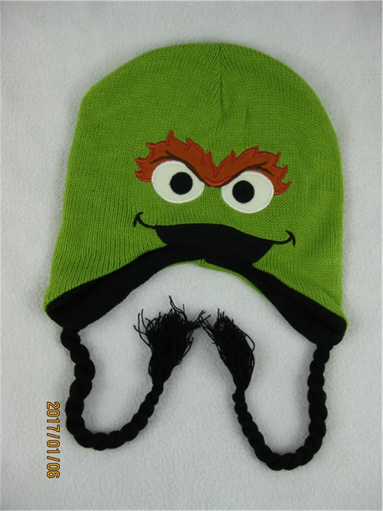 OSCAR THE GROUCH HAT knit Toddler baby SCRAM green beanie costume Sesame Street
