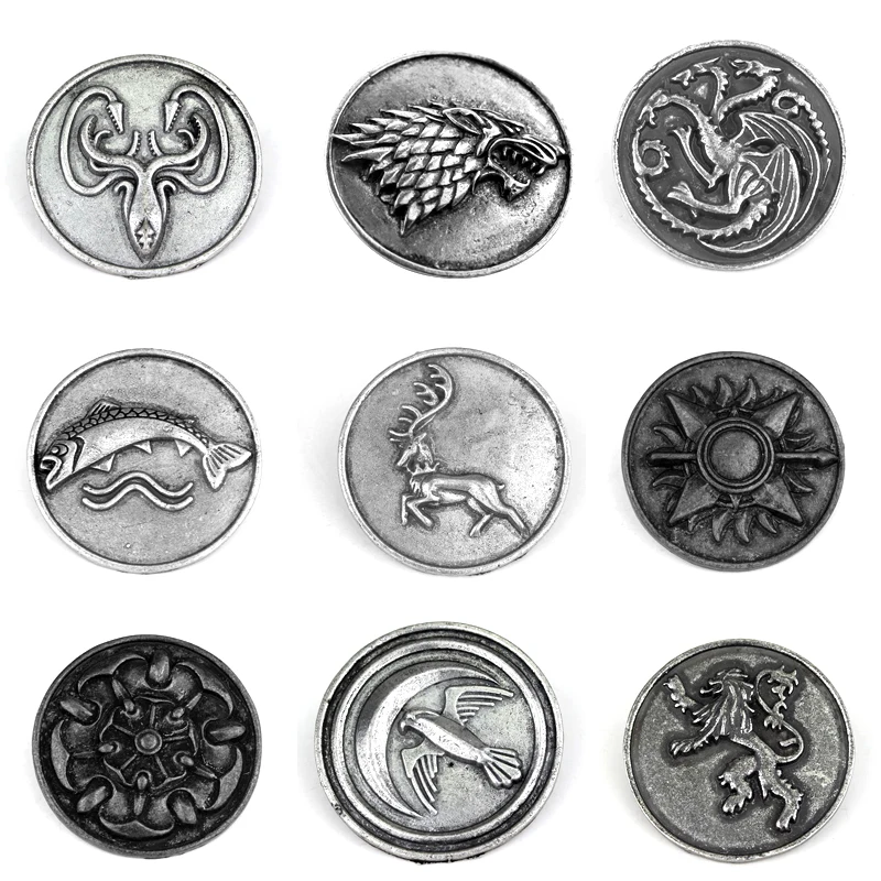 

Game Of Thrones Family Brooch Pins High Quality Vintage Retro Badge Dress Accessory Movie Song Of Ice And Fire Jewelry