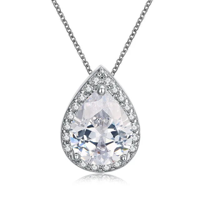 

AKN002 silver color Angel Tears pendant necklace with AAA Zircon fashion jewelry wedding gift for woman Top quality