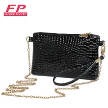 Nouveau 2016 Noir plaid embrayage De Mode Femmes Sac Bandoulière Sac À Main Sacs à bandoulière Crocodile Simple Petit sac à main Femmes Messenger Sacs