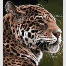 Легко утопленных большой леопарда печатных DIY цифровой живописи маслом по номерам ручная роспись маслом 40x50 см без рамки