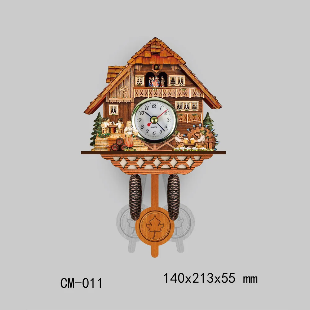 Винтажные часы с огурцом черный лес кварцевый качающийся Деревянный настенные часы маятниковый стиль