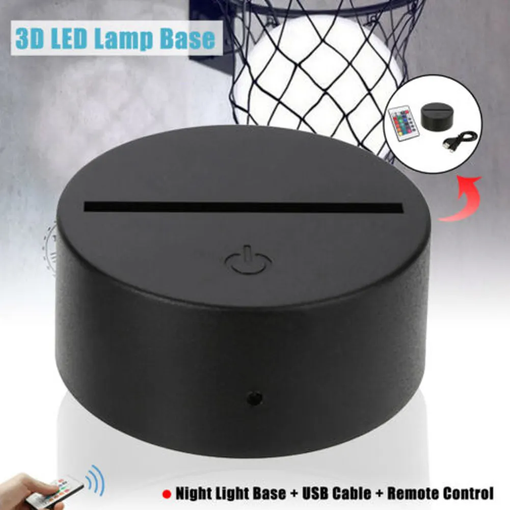 

3D creative remote control colorful night light USB Charging base Touch SwitchABS Acrylic USB Cable Remote Control Charging base