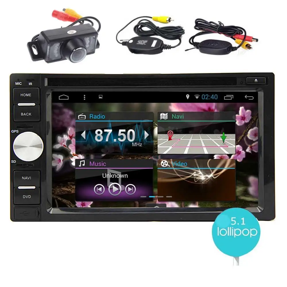 Discount Android 5.1 Double Din In Dash veiche radio GPS Car Radio Audio Car Stereo DVD CD Player with Bluetooth WiFi Navigation System 2