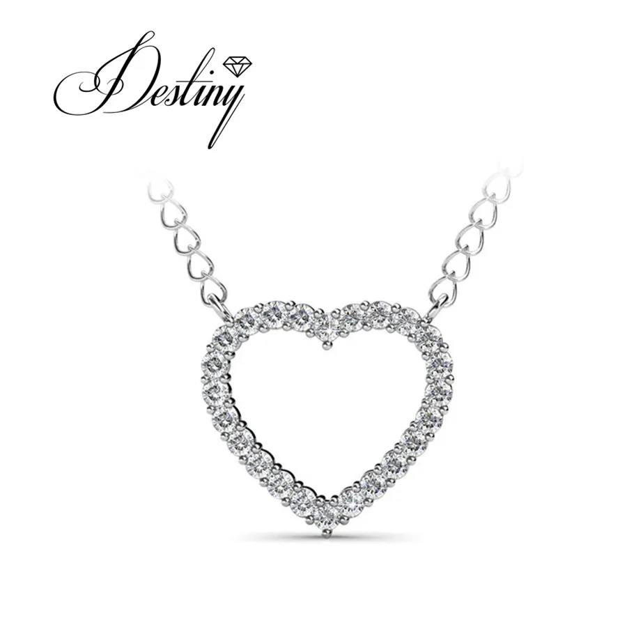 Destiny Jewellery Romatic сердце ожерелье сделано с кристаллами Сваровски Женщины Ювелирные