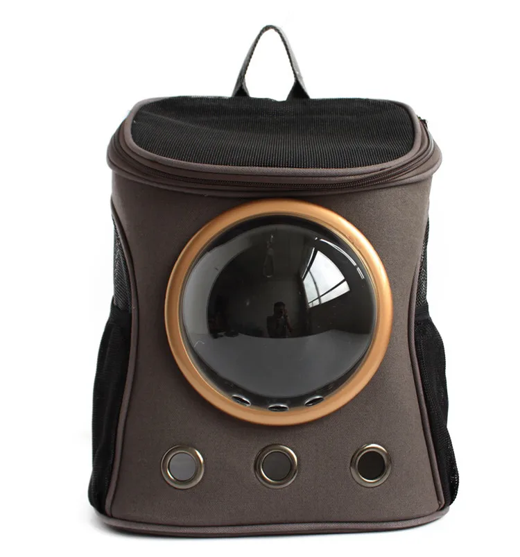 Hot Sale Breathable Cats Carriers Small Dog Outdoor Portable Backpacks Canvas Bag with Transparent Cover Droppshipping (8)