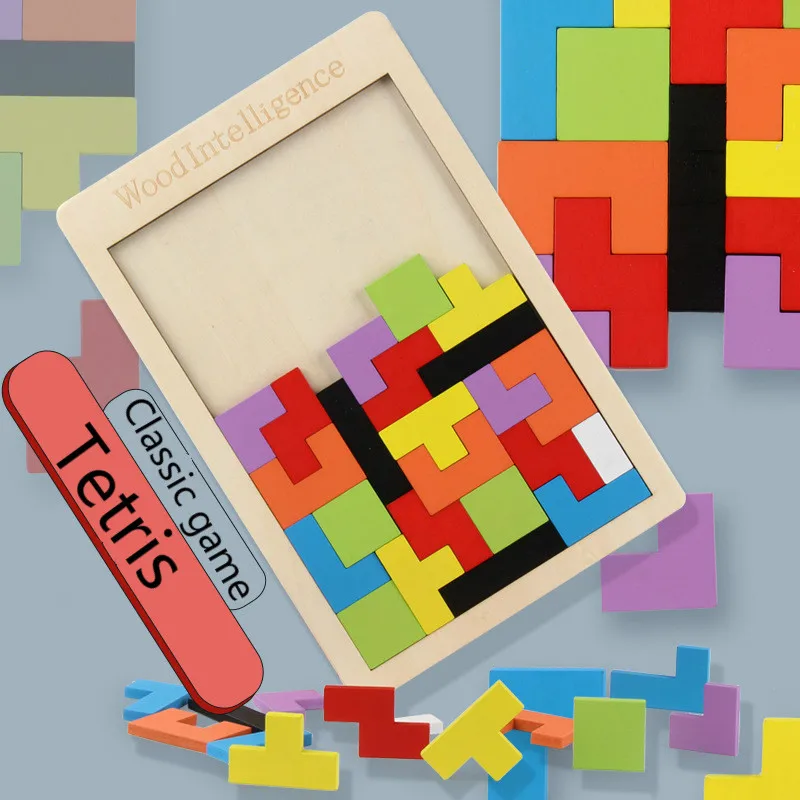 

Tetris jigsaw blocks benefit children's intelligence development toys early education boys and girls wooden toy