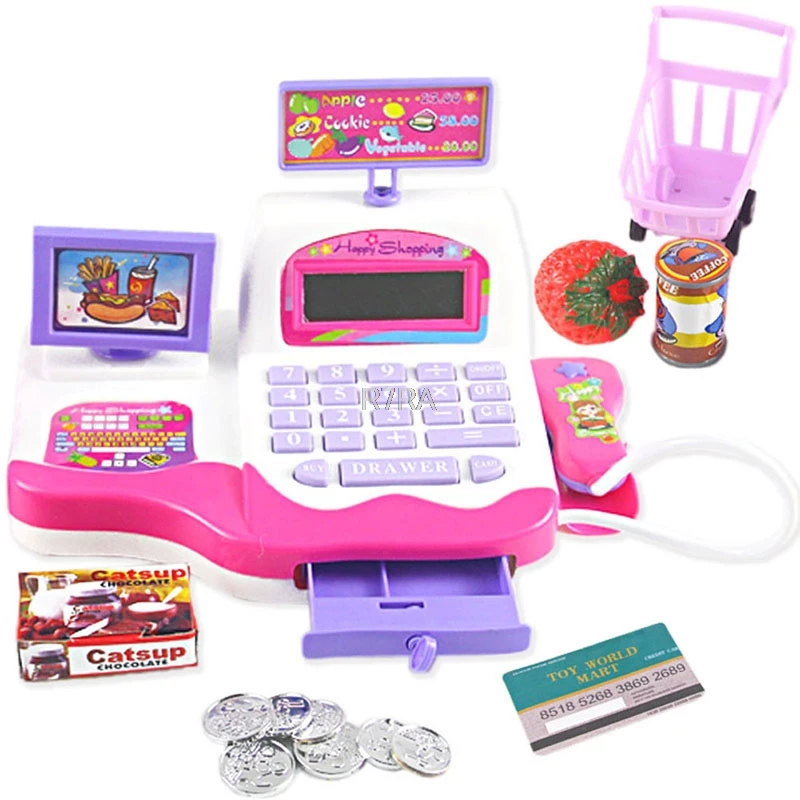 Creative Kid font b Toy b font Pretend Play Supermarket Cash Register Scanner Checkout Counter TwFi