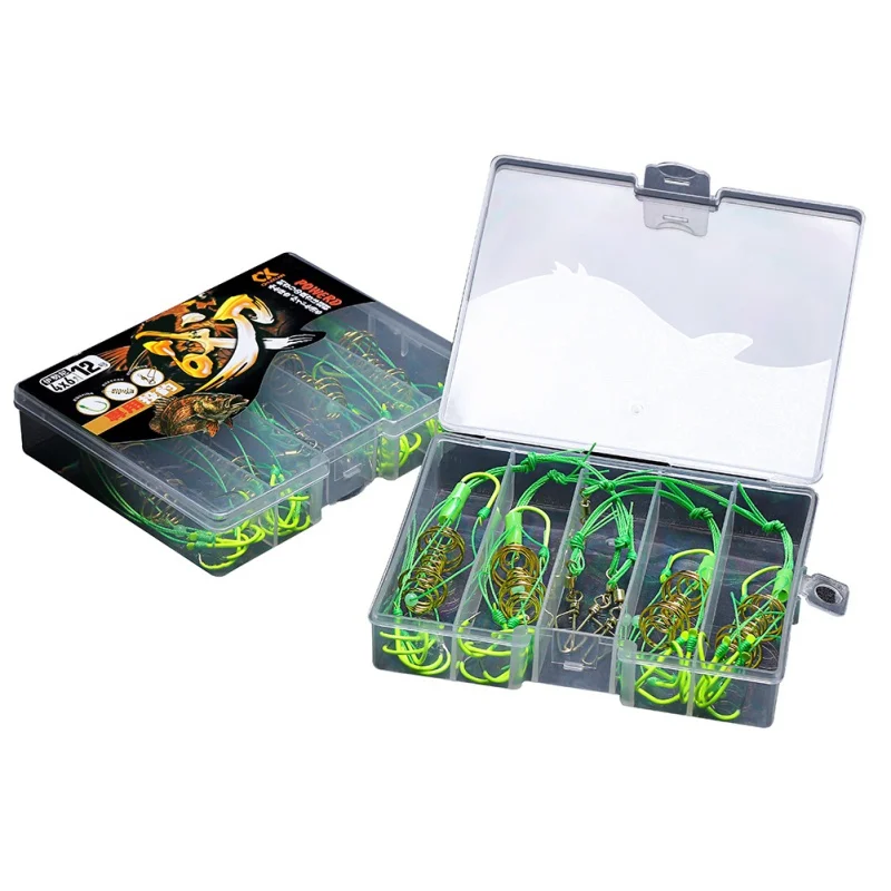 

4 pcs/set fishing Explosion hook For fishing feeder Bomb Proof Hanging Fish Bait Plastic box packing combination