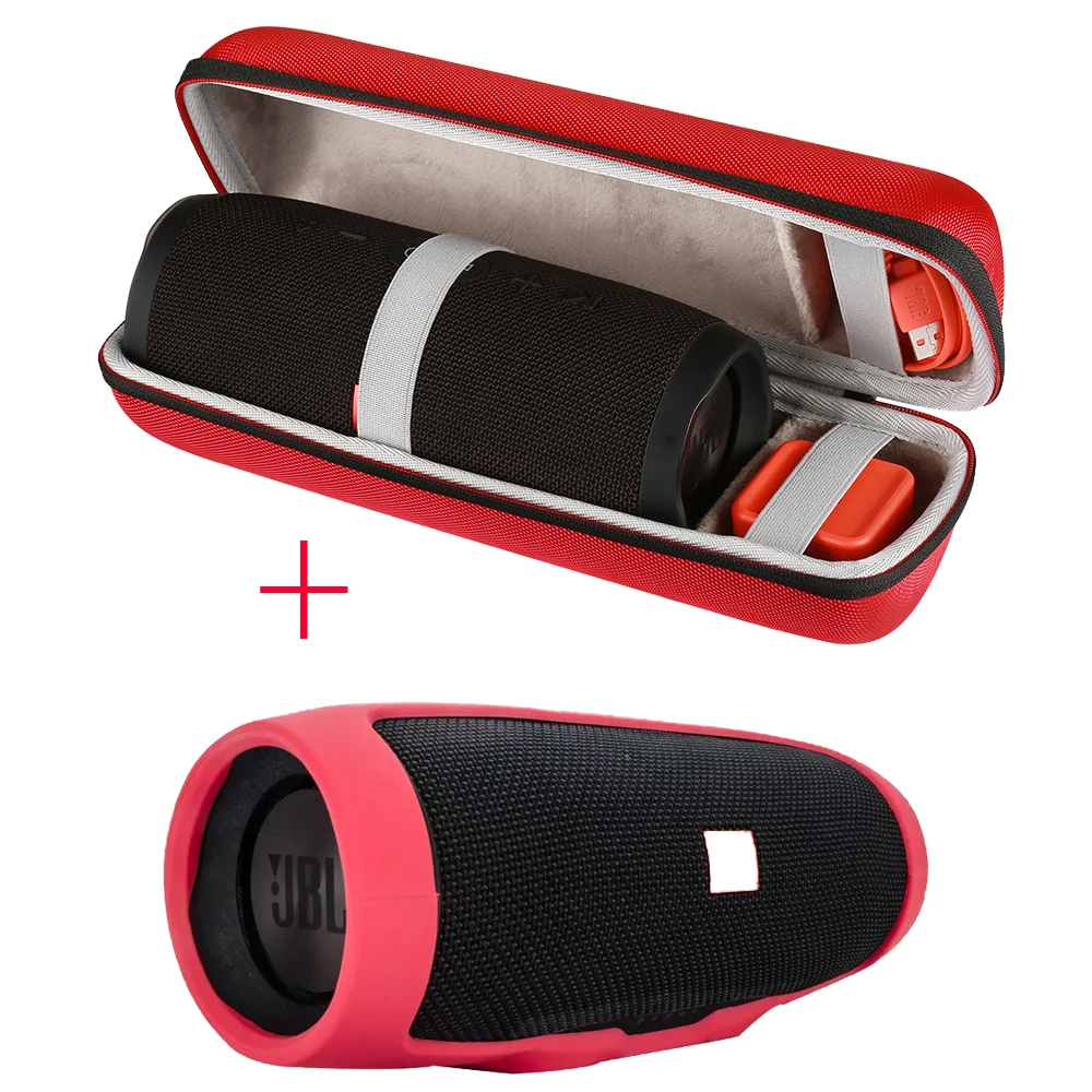 

2 in 1 Hard EVA Carry Zipper Storage Box Bag+ Soft Silicone Cover Case For JBL Charge3 Bluetooth Speaker For JBL Charge 3 Case