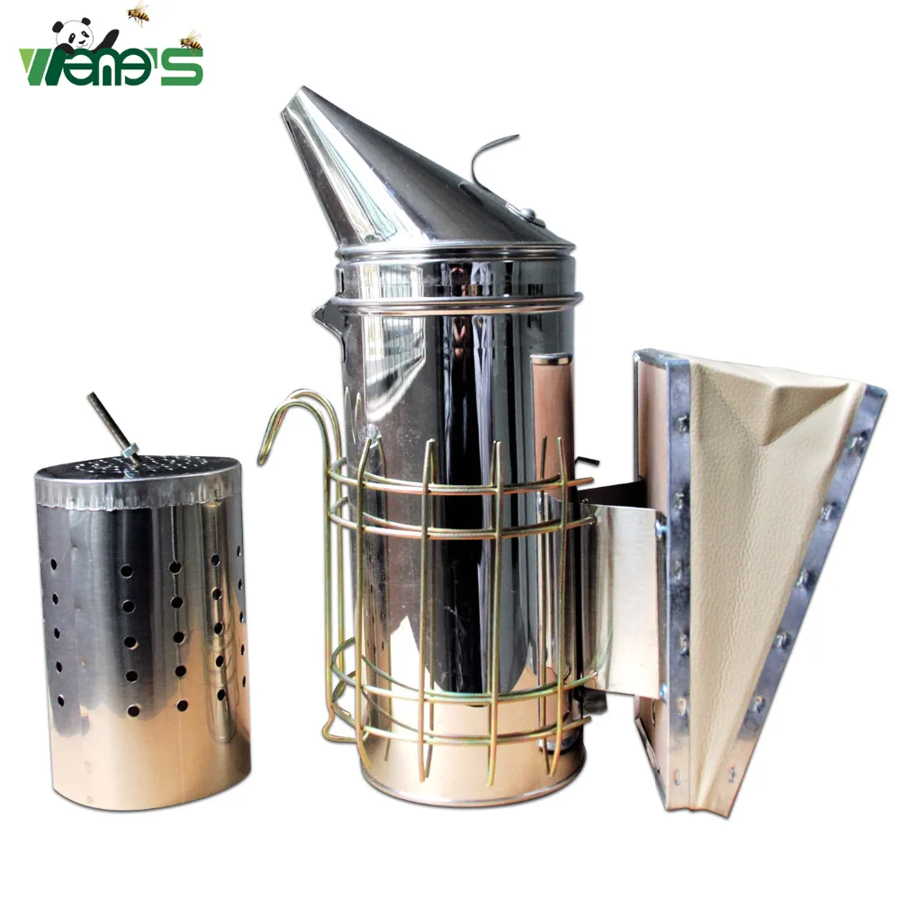 

Size L Stainless Steel American Type Beekeeping Hive Smoker Corium Blowbox with Inner Tin Beekeeper Tool Equipment Supplies