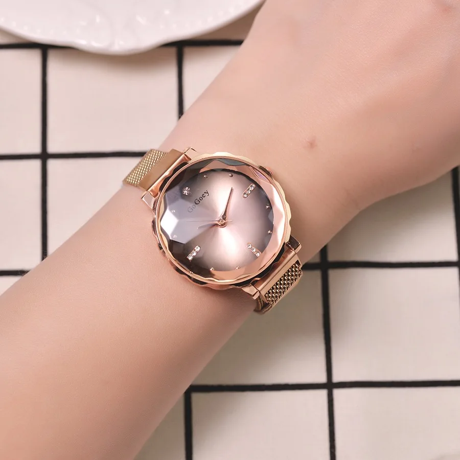 Роскошные магнитные часы, очаровательный бриллиант, модный бренд, женские часы, качество, женские наручные часы, женские кварцевые часы, Montre Femme - Цвет: Серый