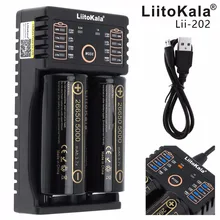 Liitokala Lii-202 зарядное устройство 2 шт HK Liitokala Lii-50A 26650 5000 мАч аккумуляторная батарея для фонарика, 40-50A скачать