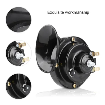 

Universal 12V 110dB 510HZ Motorcycle Electric Snail Horn Loud Voice Speaker Power 25W ABS Material Pure copper terminal