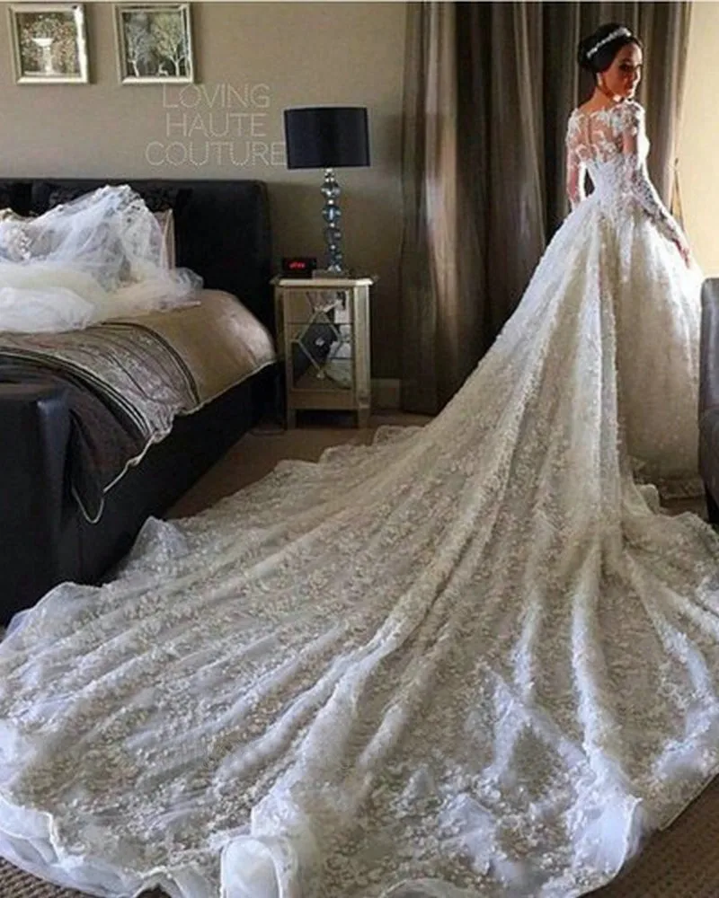 Elegant-Lace-Ball-Gown-Wedding-Dress-2015-Bridal-Gowns-Vintage-Vestidos-De-Novia-Muslim-Wedding-Dress (1)
