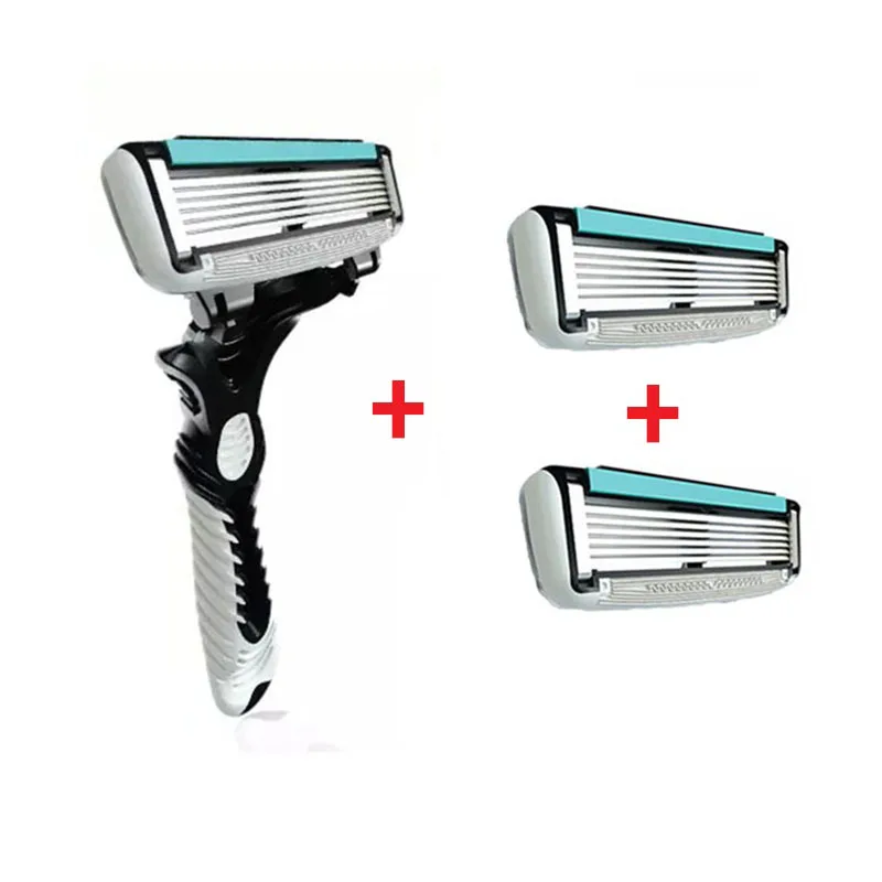 

[1pc Handle + 3pcs Razor Blades] Men Shaving Original DORCO Pace 6 Layer Razor Blades for Men Shaver Razor