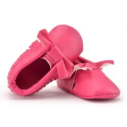 Qloblo Обувь для младенцев Ленточки Мокасины новорожденных мягкой подошве Нескользящие из искусственной замши moccs первых шагов Обувь для