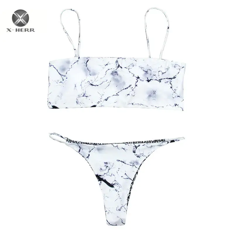 Buy X HERR Marble String Bottom Bikinis Women Hammock