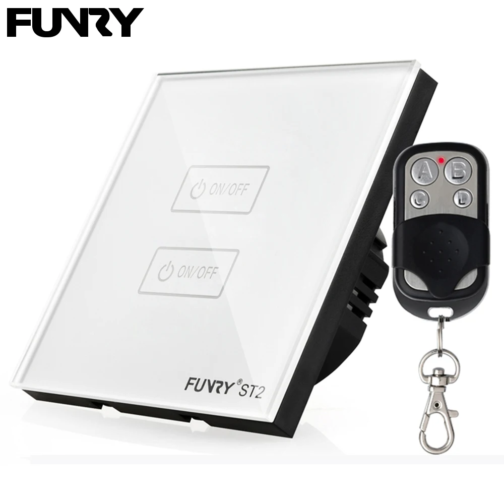 Smart Switch Wireless Light Touch Remote Control Panel Waterproof Bouton Poussoir 240V Crystal Glass Panel Funry