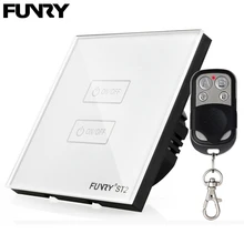 Smart Switch Wireless Light Touch Remote Control Panel Waterproof Bouton Poussoir 240V Crystal Glass Panel Funry