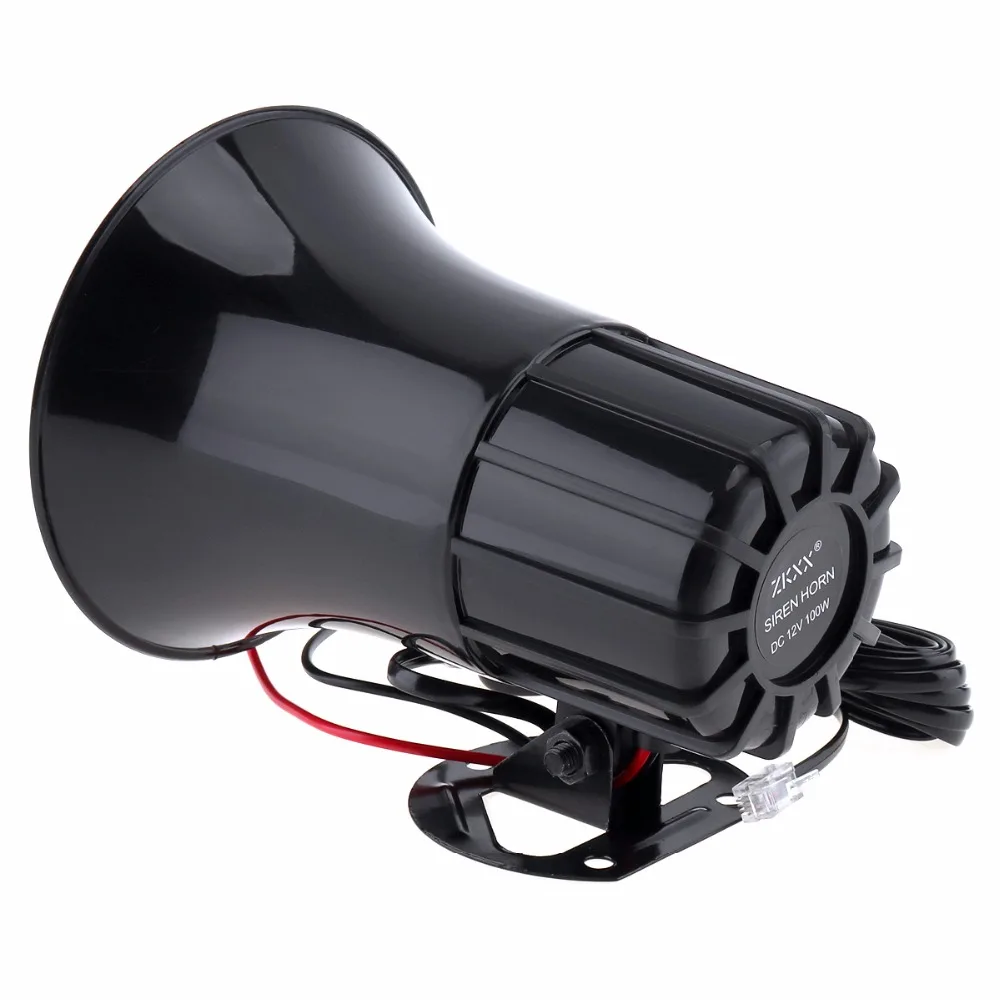 100W 7 Sound Tones Loud Horn Auto Car Truck Vehicle Speaker Warning Alarm Siren Horn Fire Ambulance Loudspeaker with MIC