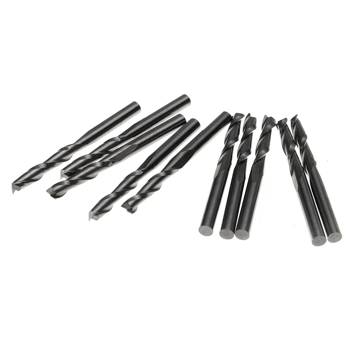 Drillpro 10 шт. 1/8 дюйма 17 мм карбида плоский нос концом мельница CNC фрезы Двухместный Флейта Спираль