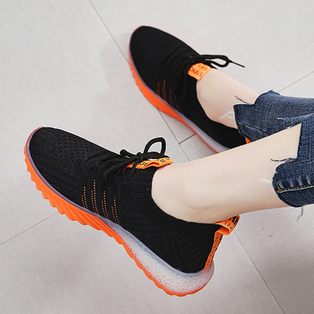 bright colored running shoes