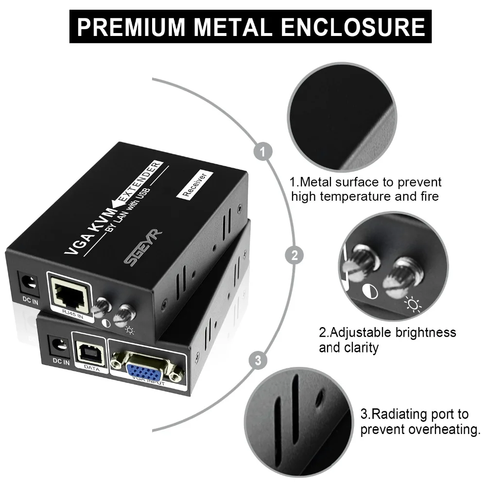STEYR 200 meters VGA KVM Extender over UTP Cat5 Cable with PS/2,VGA Keyboard Mouse USB Extender STEYR 200 meters VGA KVM Extender over UTP Cat5 Cable with PS/2,VGA Keyboard Mouse USB Extender