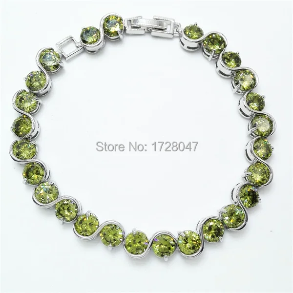 Горячая красивый Овальный оливковый циркон браслет& браслет кубический цирконий ювелирные браслеты аксессуары для женщин