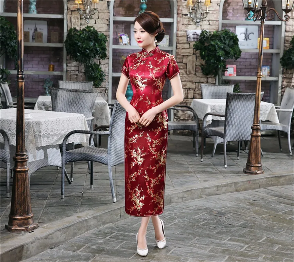 Шанхай история Новое поступление китайское традиционное платье Длинные вечерние платья Ципао cheongsam de noiva Восточное свадебное платье