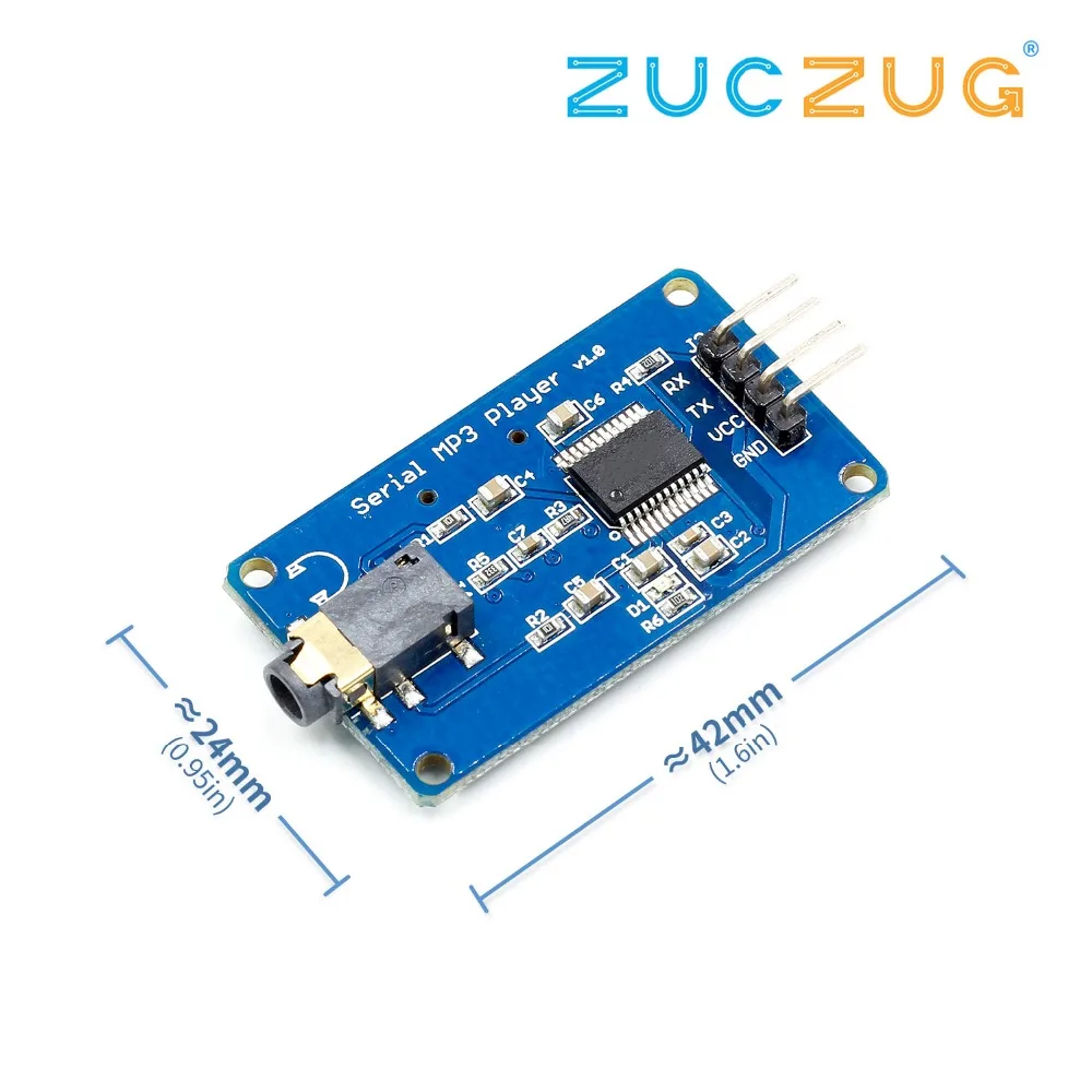 YX5300 UART TTL серийный модуль управления MP3 плеером Поддержка MP3/WAV Micro SD/SDHC карты для