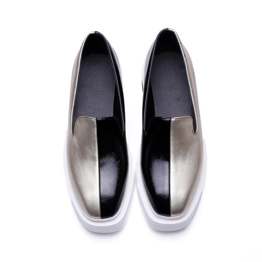 SARAIRIS/Новые брендовые разноцветные лоферы с закрытым носком; обувь на плоской платформе; женская повседневная обувь на плоской подошве; сезон весна-осень; большие размеры 34-43