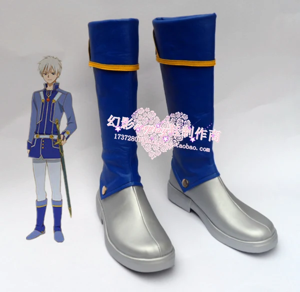 Akagami no Shirayuki-hime Zen Wistalia/синие длинные ботинки для костюмированной вечеринки на
