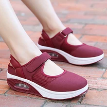New Summer Fashion Women Flat Platform Shoes Non-slip Mesh Casual Round Toe Shallow Hook Loop Boat Shoes Sports Outdoor Sneakers