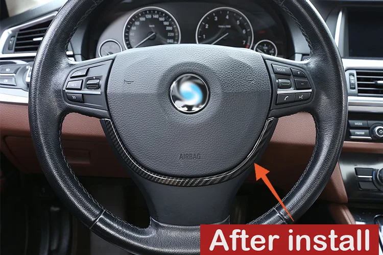 Углеродное волокно Руль украшения отделка с блестками 1 шт. для BMW 5 серии F10 520 525 2011
