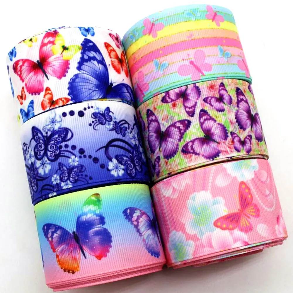 New 1 '25mm 1 1/2 38mm butterfly ribbon 10 yards DIY handmade materials